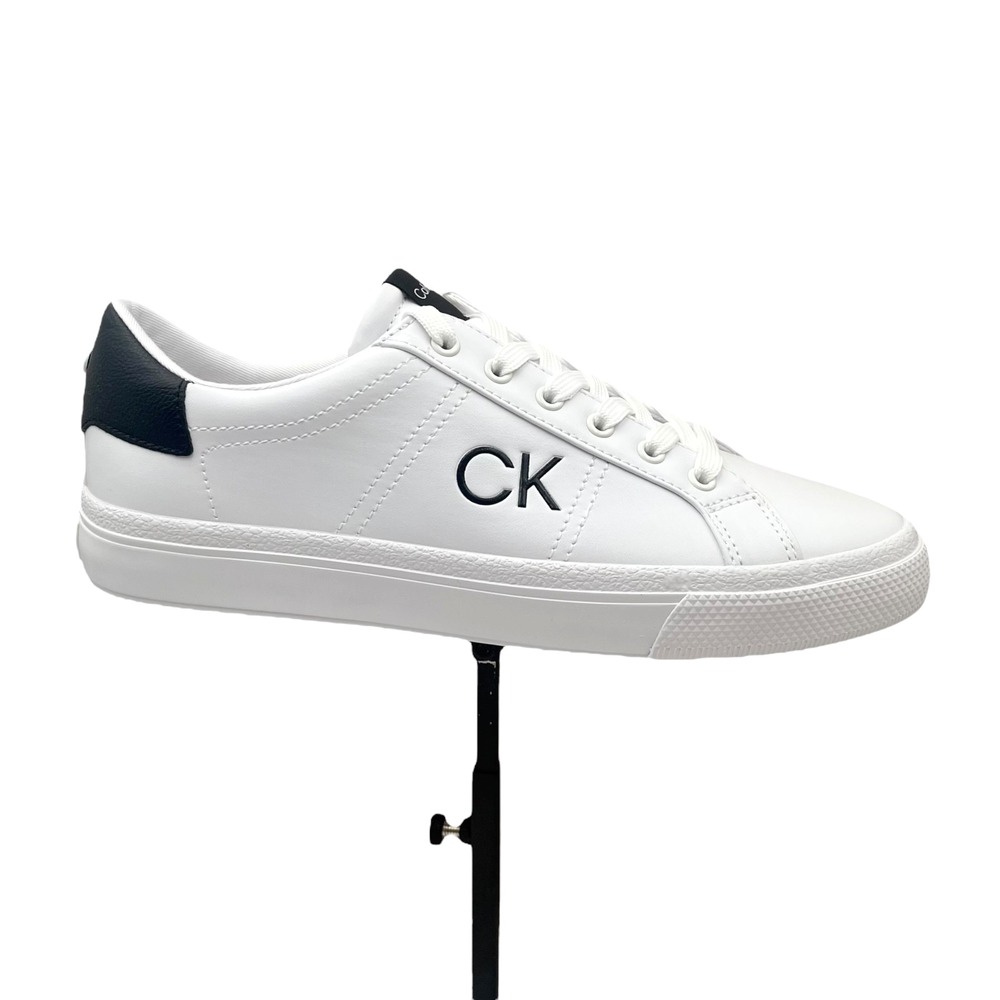 Calvin Klein Womens Cylaire Casual Fashion Sneakers Size 9.5 White Black Low Top
